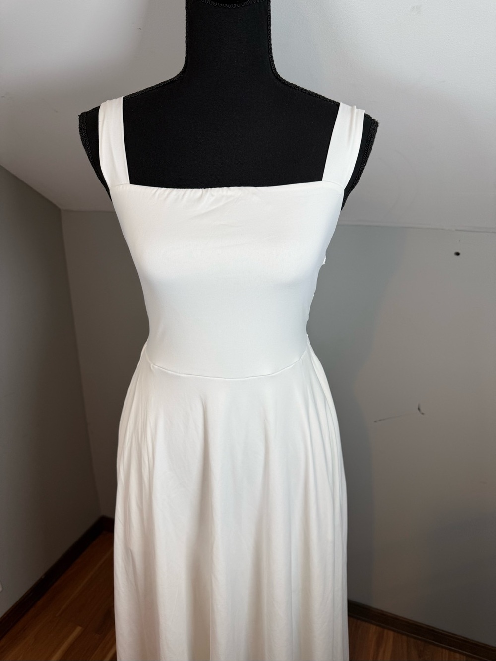 OYS White Square-Neck summer Tank Midi Dress - Picture 2 of 10